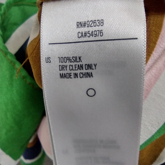 Fossil 100% Silk Color Strips Dress Womens S Multicolor Retro 90s Beach Vacation - Picture 7 of 8